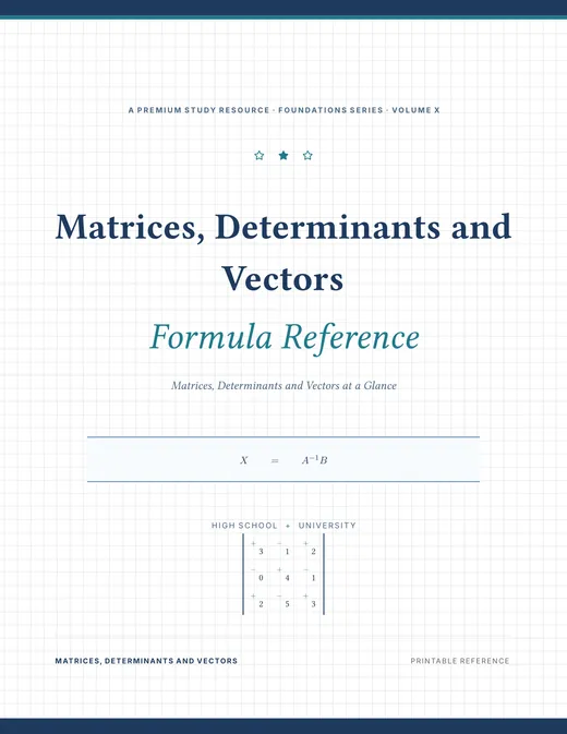 Matrices, Determinants and Vectors — Complete Study Bundle, sample page 4
