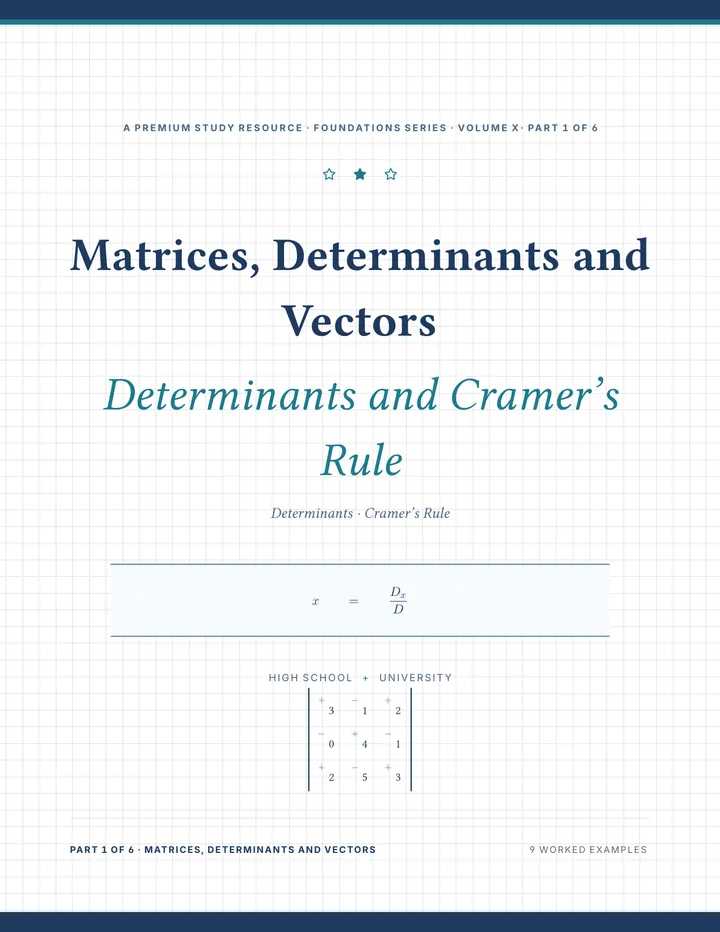 Cover of Matrices, Determinants and Vectors — Complete Study Bundle