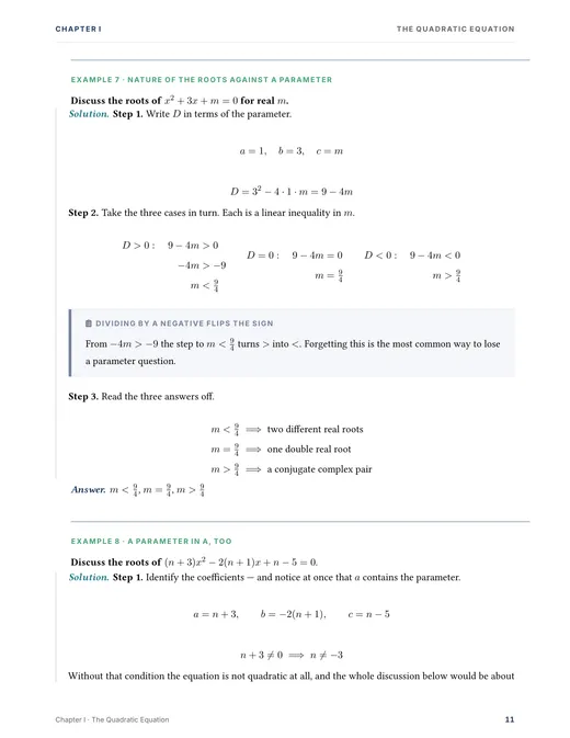 Quadratic Equations and Functions — Complete Study Bundle, sample page 2
